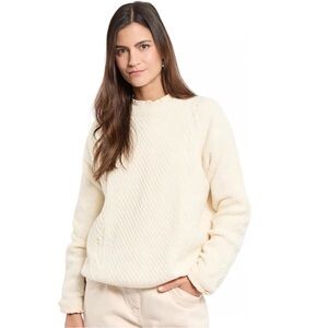 Armor Lux Ivory Cable-Knit Crew Sweater